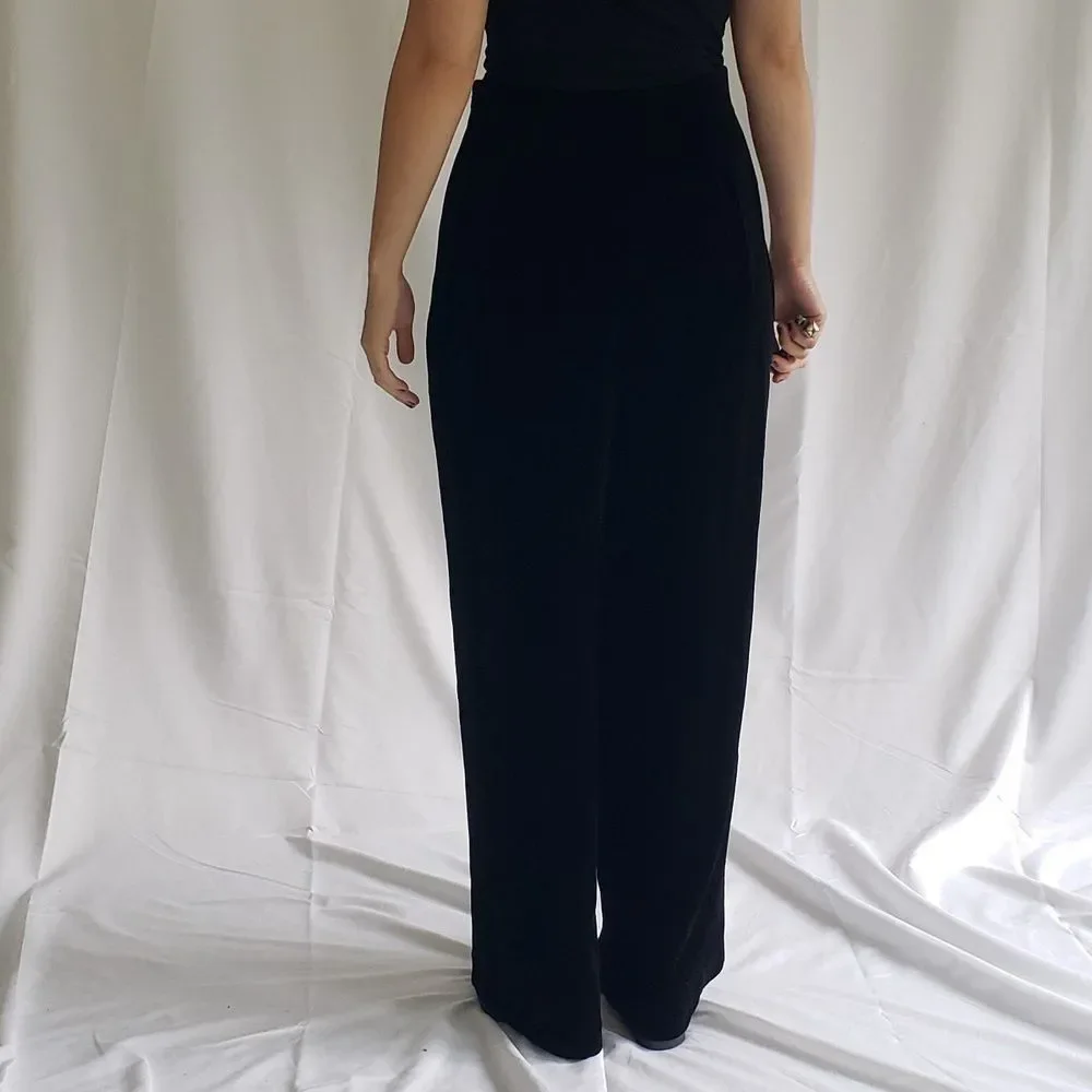 90s‎ Silk Black Velvet Pants